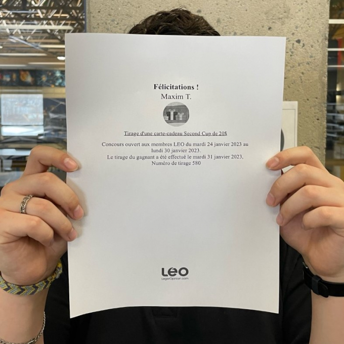 Win a 20 Second Cup Gift Card Contest LEO Leger Opinion