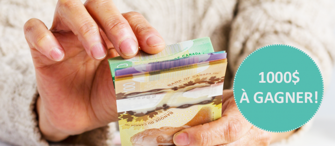 SEPTEMBRE- tirage de 1000$ en argent comptant
