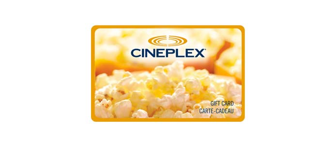 JUILLET 2022 | Tirage de 5 cartes-cadeaux Cineplex de 25$