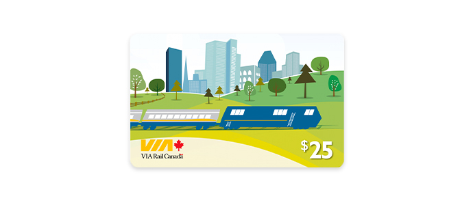 SEPTEMBRE 2022 | Tirage de 3 cartes-cadeaux VIA Rail de 25$