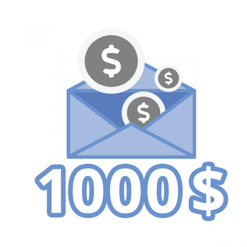 2e tirage de 1000$ en argent comptant